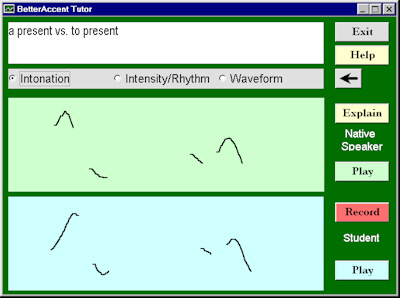 sample Intonation view of a pronunciation exercise